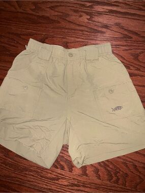 Big Boys Khaki Fishing Pocket Shorts - Aftco